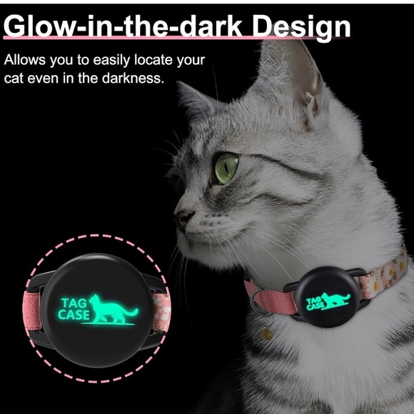 Apple Airtag Cat Collar with Breakaway Buckle and Airtag Holder (056) - Picture 2 of 4